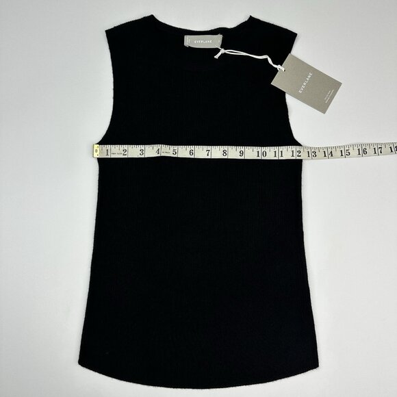 Everlane Women's NWT Black The Ultrafine Merino Ribbed‎ Shell Tank Sweater S/C23 - Picture 12 of 13